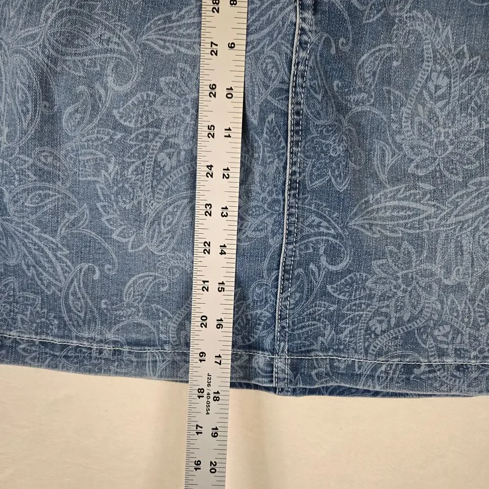 Seven7 Delancy Denim Skirt Pleated Paisley Womens 8 Mini Skirt 0748 - Picture 4 of 10